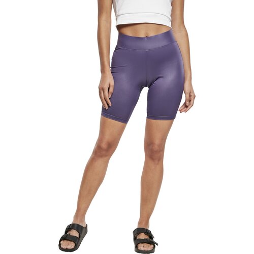 Urban Classics Ladies Imitation Leather Cycle Shorts darkduskviolet XS