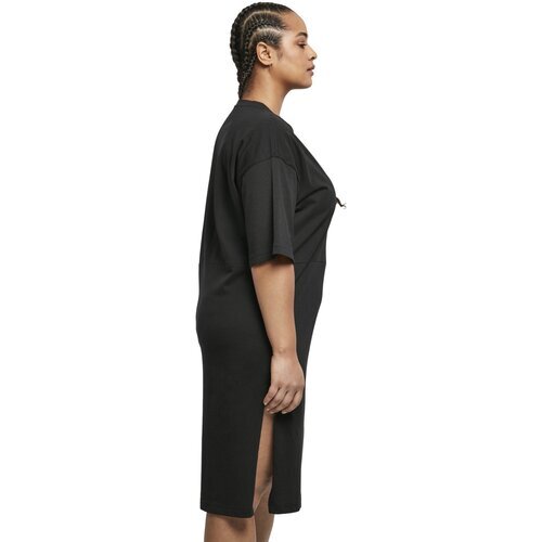 Urban Classics Ladies Organic Oversized Slit Tee Dress black 4XL