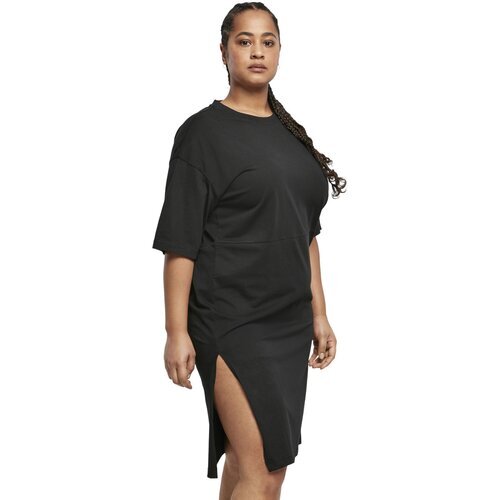 Urban Classics Ladies Organic Oversized Slit Tee Dress black 4XL