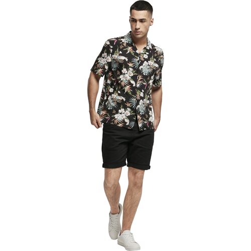 Urban Classics Viscose AOP Resort Shirt blacktropical XL