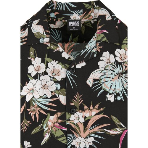 Urban Classics Viscose AOP Resort Shirt blacktropical XL