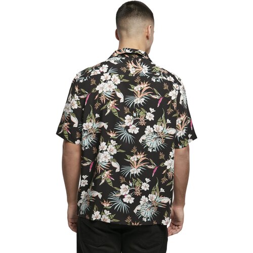 Urban Classics Viscose AOP Resort Shirt blacktropical XL