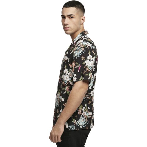 Urban Classics Viscose AOP Resort Shirt blacktropical XL