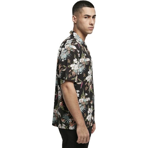 Urban Classics Viscose AOP Resort Shirt blacktropical XL