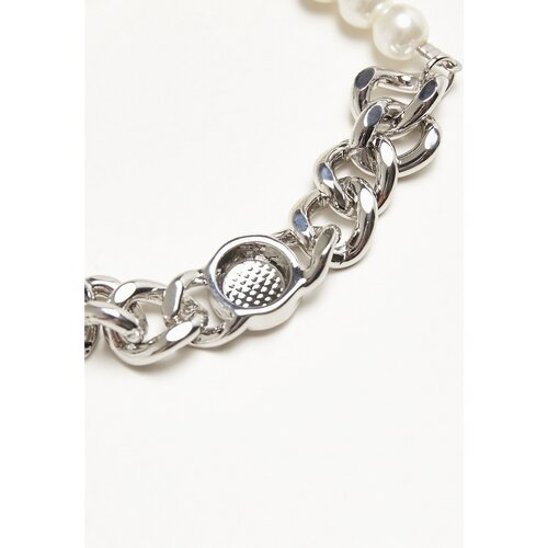 Urban Classics Pearl Flat Chain Bracelet silver S/M