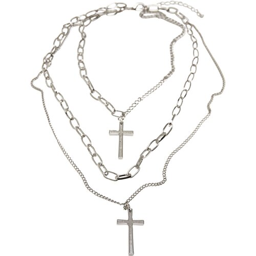 Urban Classics Layering Cross Necklace silver one size