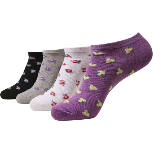 Urban Classics Recycled Yarn Flower Invisible Socks 4-Pack grey+black+white+lilac 39-42