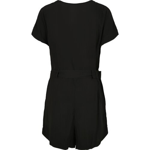 Urban Classics Ladies Short Viscose Belt Jumpsuit black S