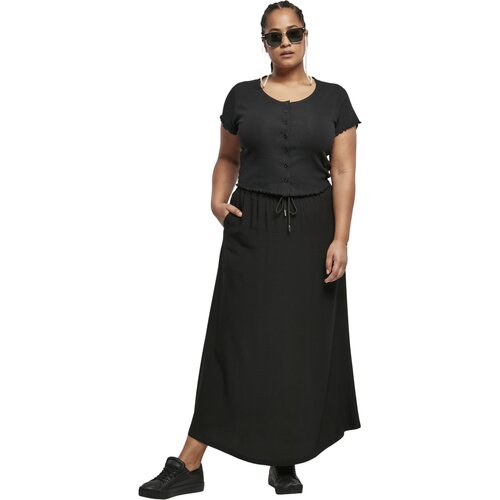 Urban Classics Ladies Viscose Midi Skirt black 3XL