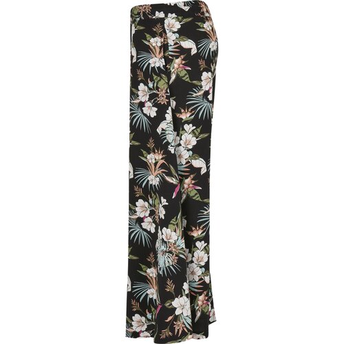 Urban Classics Ladies Viscose Midi Skirt black tropical XS