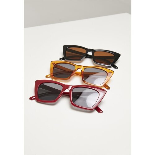 Urban Classics Sunglasses Tilos 3-Pack dark red/black/orange one size