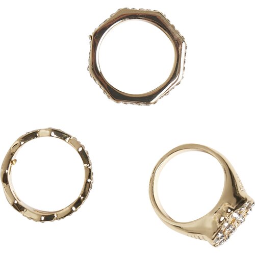 Urban Classics Dollar Ring 3-Pack gold L/XL