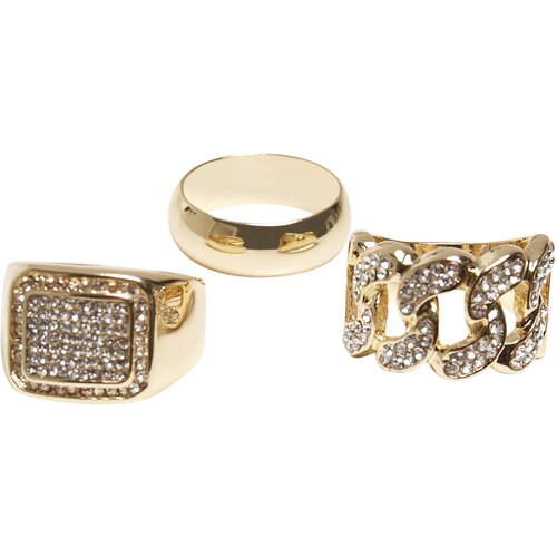 Urban Classics Diamond Ring 3-Pack gold S/M