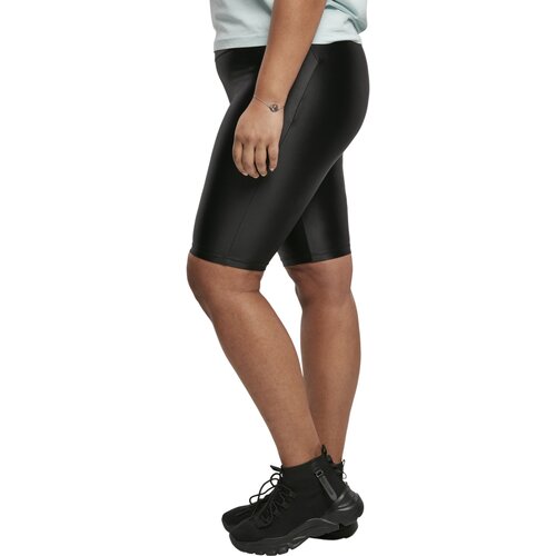 Urban Classics Ladies Highwaist Shiny Metallic Cycle Shorts black 3XL