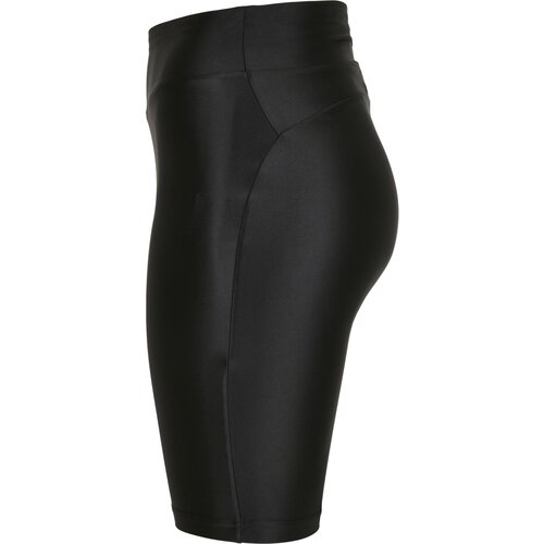 Urban Classics Ladies Highwaist Shiny Metalic Cycle Shorts 2-Pack black+duskrose 5XL