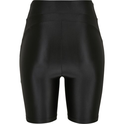 Urban Classics Ladies Highwaist Shiny Metalic Cycle Shorts 2-Pack black+duskrose XS