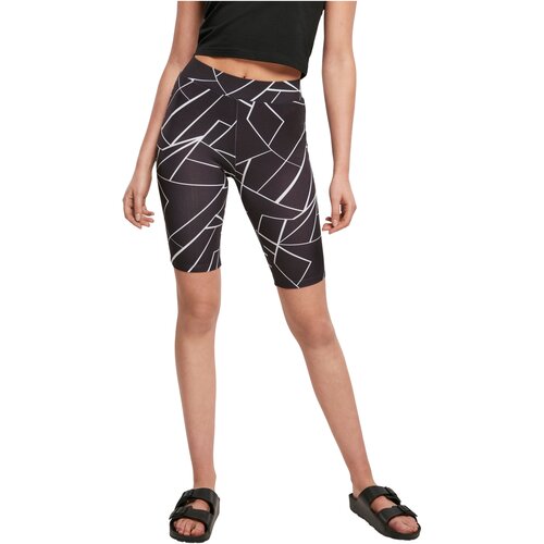 Urban Classics Ladies AOP Cycle Shorts 2-Pack geometric black+black XS