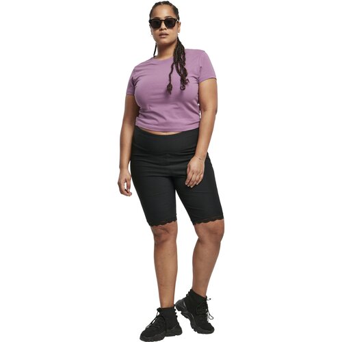Urban Classics Ladies High Waist Rib Lace Hem Cycle Shorts black XXL