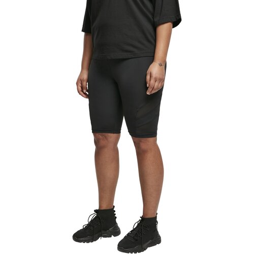 Urban Classics Ladies High Waist Tech Mesh Cycle Shorts black 3XL