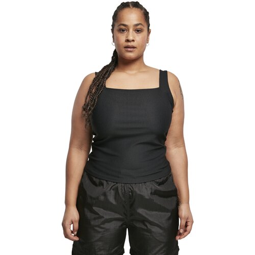 Urban Classics Ladies Squard Neckline Rib Top black 4XL