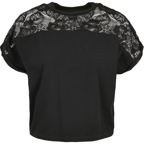 Urban Classics Ladies Short Oversized Lace Tee black 5XL