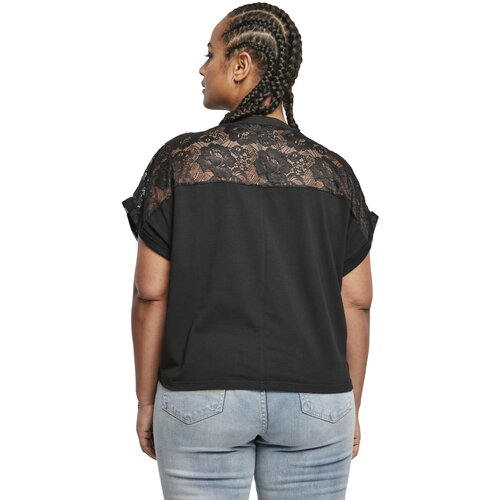 Urban Classics Ladies Short Oversized Lace Tee black 5XL