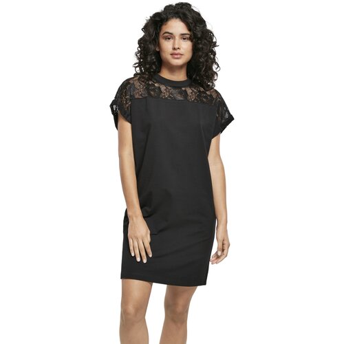 Urban Classics Ladies Lace Tee Dress black M