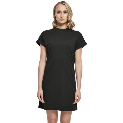 Urban Classics Ladies Organic Cotton Cut On Sleeve Tee Dress  black L