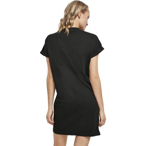 Urban Classics Ladies Organic Cotton Cut On Sleeve Tee Dress  black L