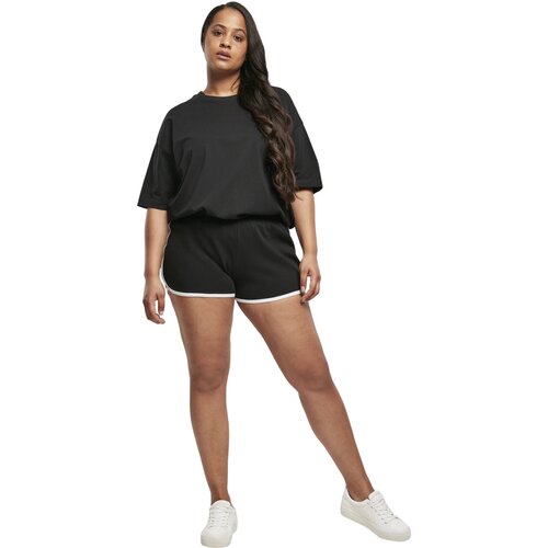 Urban Classics Ladies Organic Interlock Retro Hotpants  black/white 3XL
