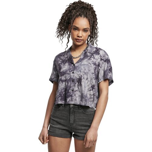 Urban Classics Ladies Viscose Tie Dye Resort Shirt dark S