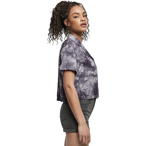 Urban Classics Ladies Viscose Tie Dye Resort Shirt dark S