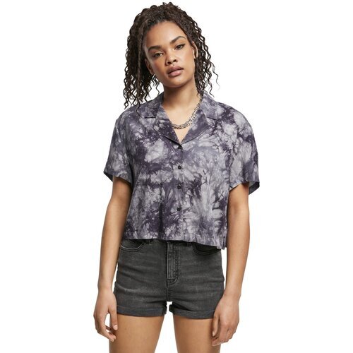 Urban Classics Ladies Viscose Tie Dye Resort Shirt dark S