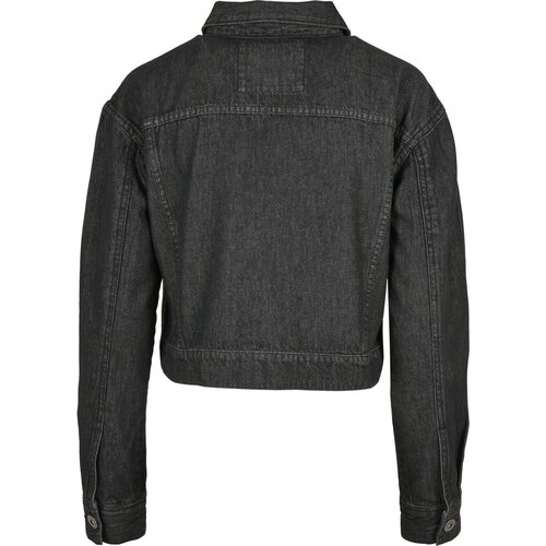 Urban Classics Ladies Short Oversized Denim Jacket black stone washed XS