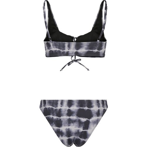 Urban Classics Ladies Lace Up Tie Dye Bikini black/white XS