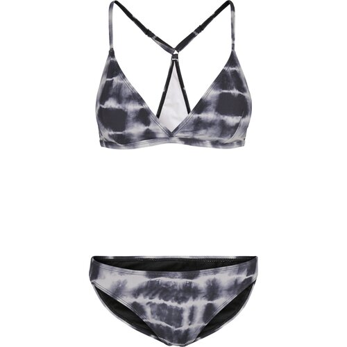 Urban Classics Ladies Tie Dye Triangle Back Bikini  black/white L