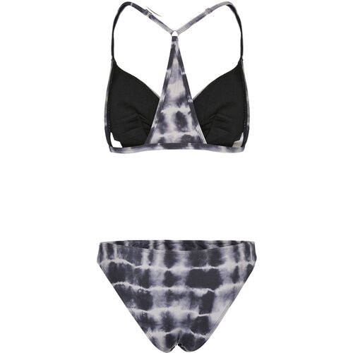 Urban Classics Ladies Tie Dye Triangle Back Bikini  black/white L