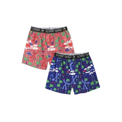 Lousy Livin Brief Boxershorts Dinos 2Pack Lava S