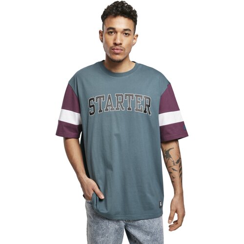 Starter Throwback Tee teal/darkviolet/white XXL