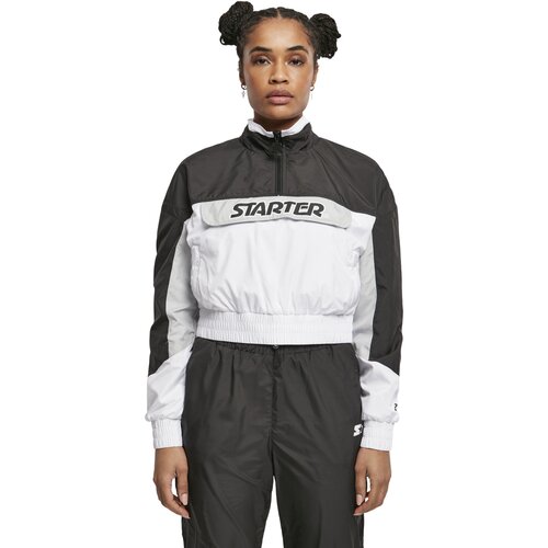 Starter Ladies Starter Colorblock Pull Over Jacket black/white L