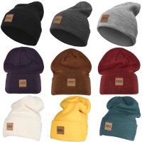 Urban Classics Synthetic Leatherpatch Long Beanie