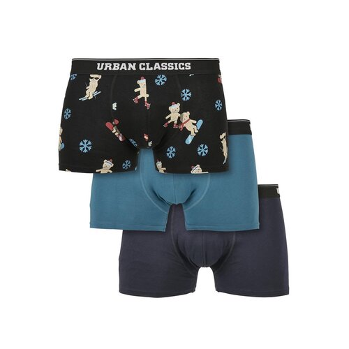 Urban Classics Organic X-Mas Boxer Shorts 3-Pack teddy aop+jasper+navy S