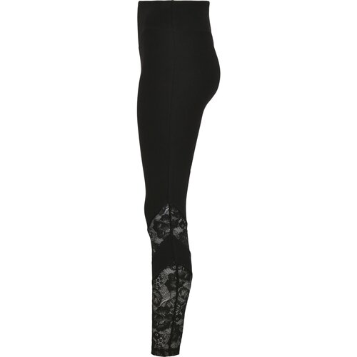 Urban Classics Ladies Highwaist Lace Inset Leggings black 3XL