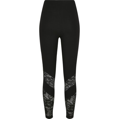 Urban Classics Ladies Highwaist Lace Inset Leggings black 3XL