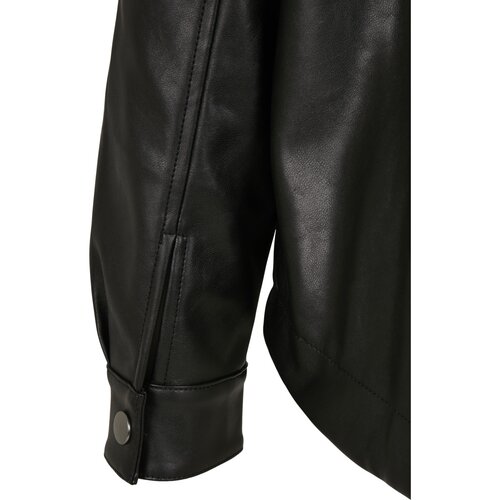 Urban Classics Ladies Faux Leather Overshirt black 3XL