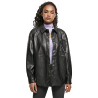 Urban Classics Ladies Faux Leather Overshirt black S