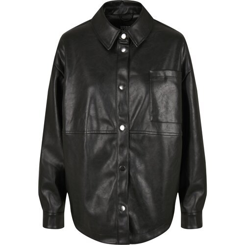 Urban Classics Ladies Faux Leather Overshirt black XS