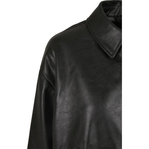 Urban Classics Ladies Faux Leather Overshirt black XS