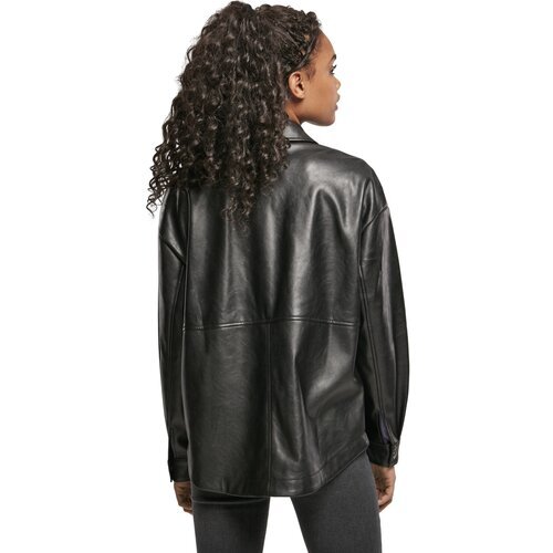 Urban Classics Ladies Faux Leather Overshirt black XS