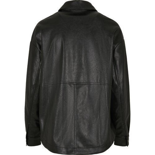 Urban Classics Ladies Faux Leather Overshirt black XXL